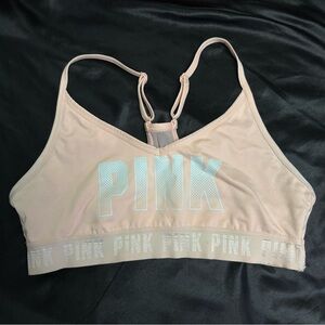 PINK Victoria's Secret Light Pink Sports Bra with Adjustable Straps